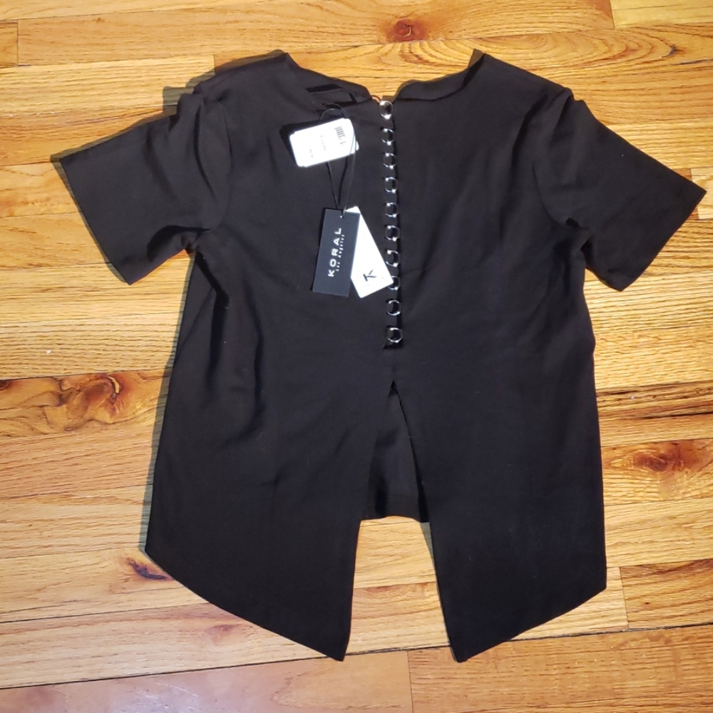 KORAL Black crop top with embellished back